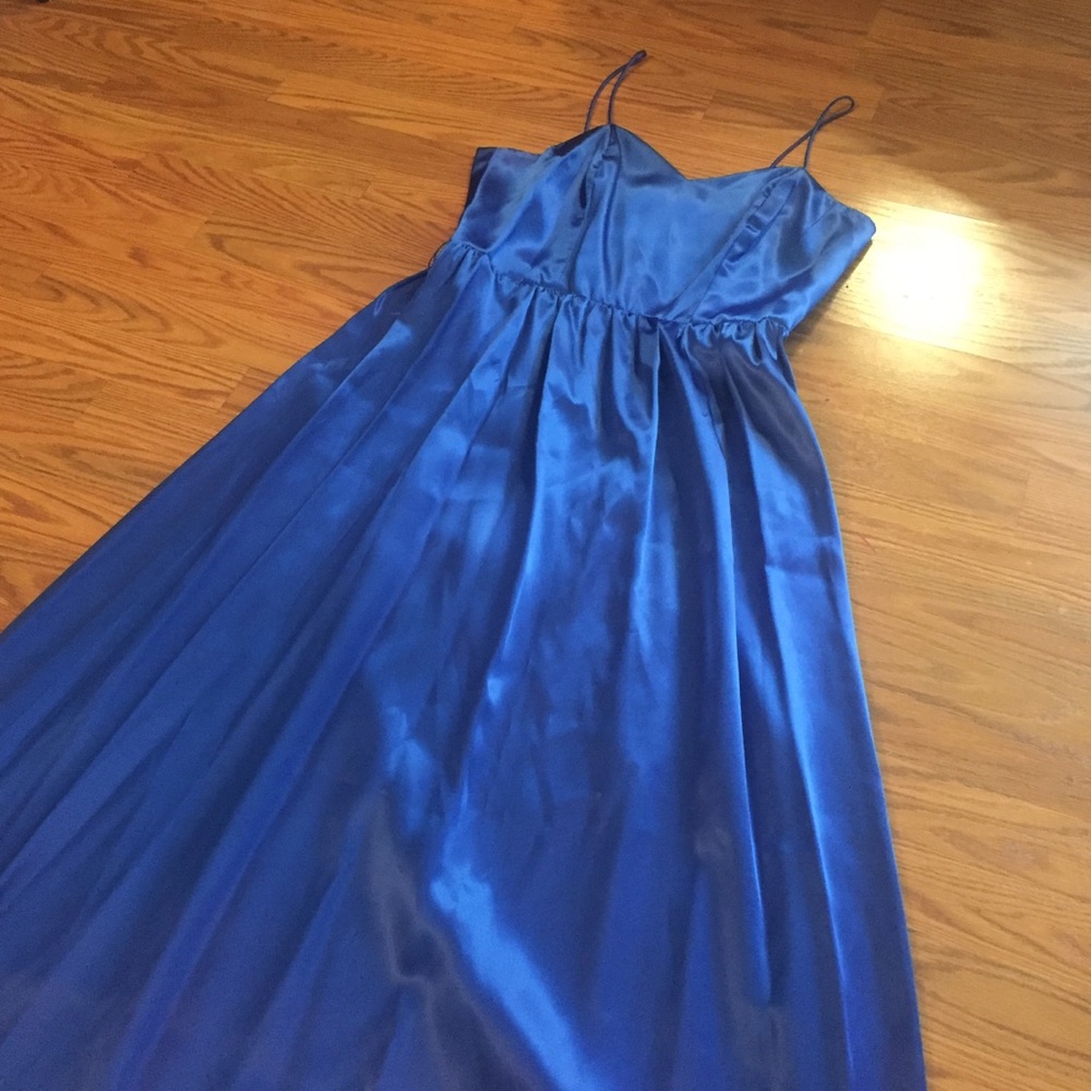 Reformation Vintage Satin Slip Dress Maxi 90’s Medium Blue - Picture 8 of 16